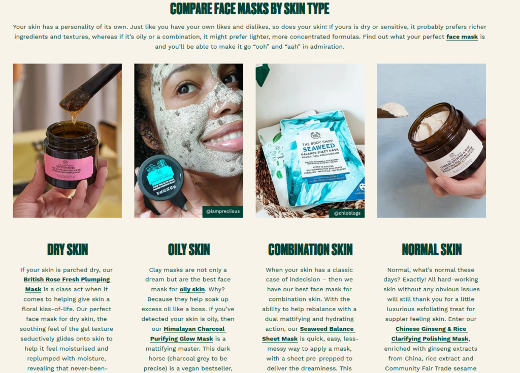 Face masks by body type